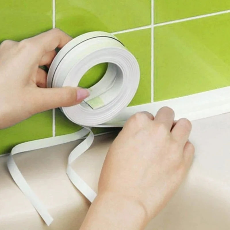 1Pc Bathroom Waterproof Wall Stickers Sealing Tapes PVC Adhesive Sealing Strips Sink Edge Tape Kitchen Bathroom Accessories